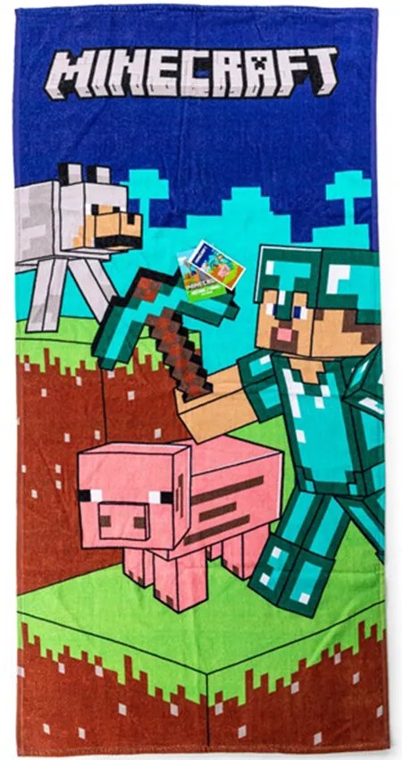 Carbotex Detská osuška Minecraft Objav svoj svet,70 x 140 cm