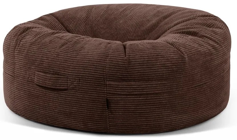 Tmavohnedý menčestrový sedací vak Roll 135 – SLOWDOWN