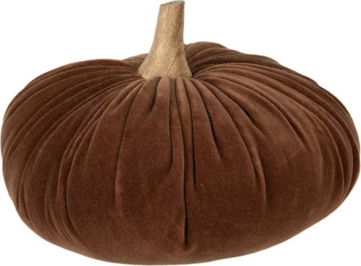 Hnedá textilná dekorácia tekvice Pumpkin XXL - Ø 25*16 cm