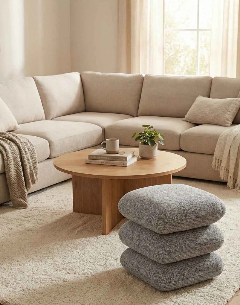 Moderný otočný taburet Vario do obývačky, sivý