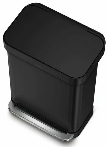 Simplehuman Obdĺžnikový pedálový kôš s vreckom na vrecká 55 l, čierna