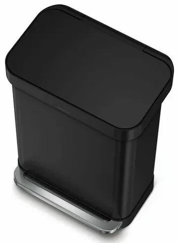Simplehuman Obdĺžnikový pedálový kôš s vreckom na vrecká 55 l, čierna