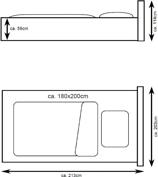 Posteľ Reve 180x200 cm, krémová látka