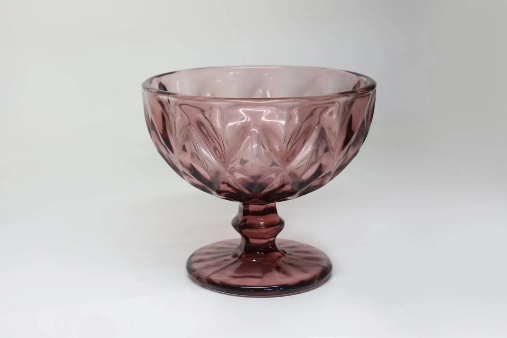Ružové sklenené poháre na zmrzlinu 300ml 6ks
