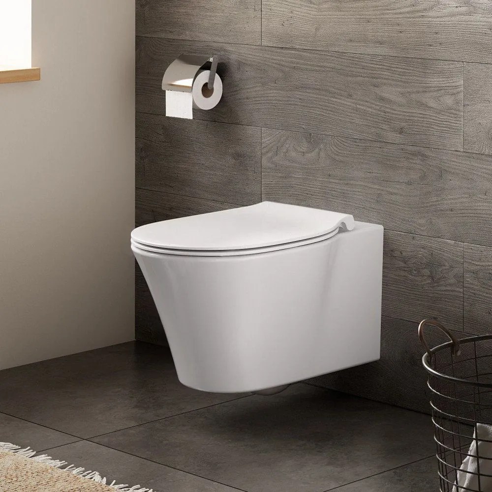 IDEAL STANDARD Connect Air závesné WC AquaBlade s hlbokým splachovaním, 365 x 545 mm, biela + Slim WC sedátko so Softclose mechanizmom, E008701