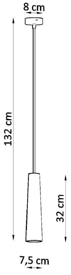 Biele závesné svietidlo s keramickým tienidlom ø 8 cm Alverna – Sollux