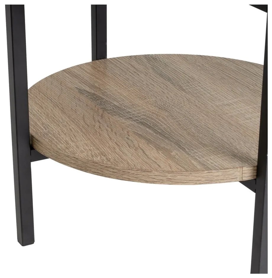 Regál v čierno-prírodnej farbe v dekore duba 40x110 cm – Casa Selección