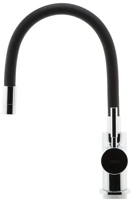FERRO - Drezová batéria s flexibilným ramienkom lesklý chróm/matná čierna