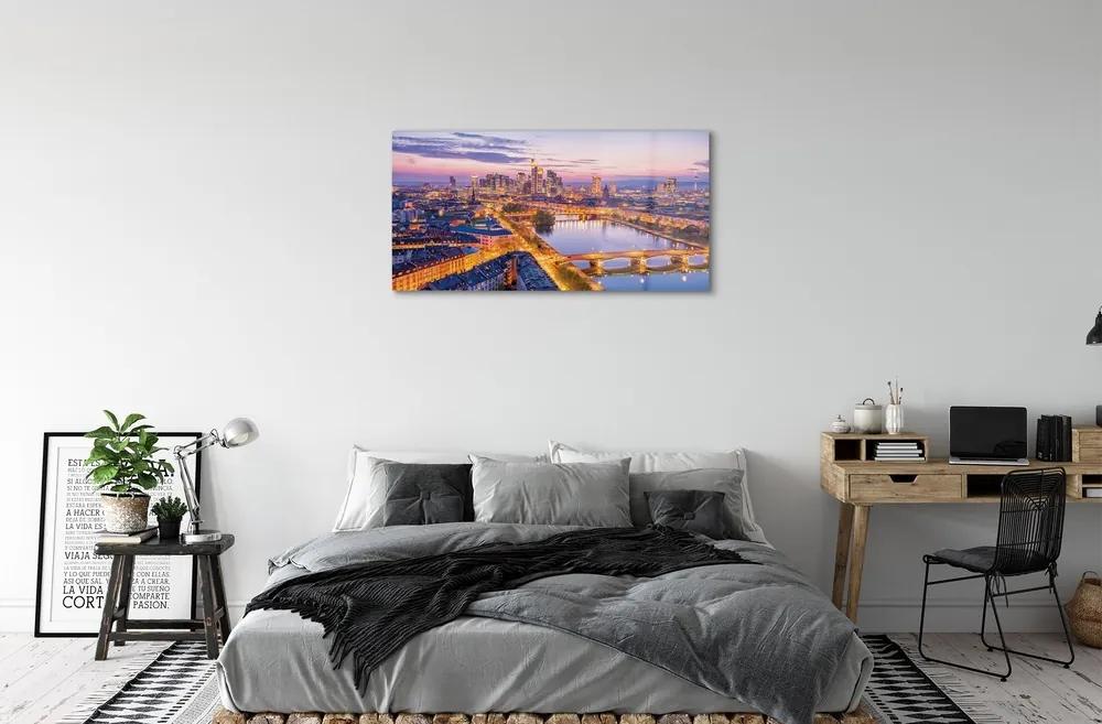 Sklenený obraz Berlín nočné panorama 120x60 cm