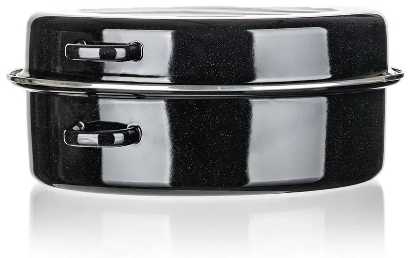 Banquet 2-dielny oválny smaltovaný pekáč CULINARIA Black, 38 cm