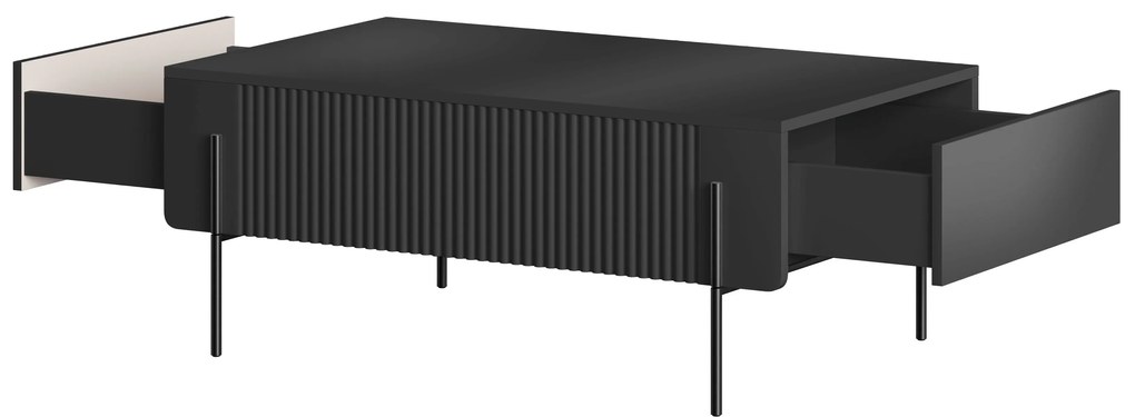 Konferenčný stolík Malmi 100 cm - čierny mat / čierna