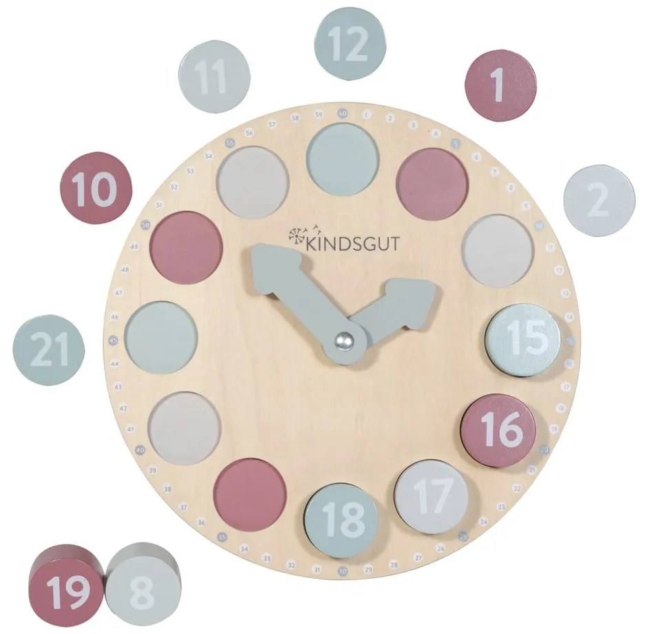 Drevené vkladacie puzzle Clock – Kindsgut