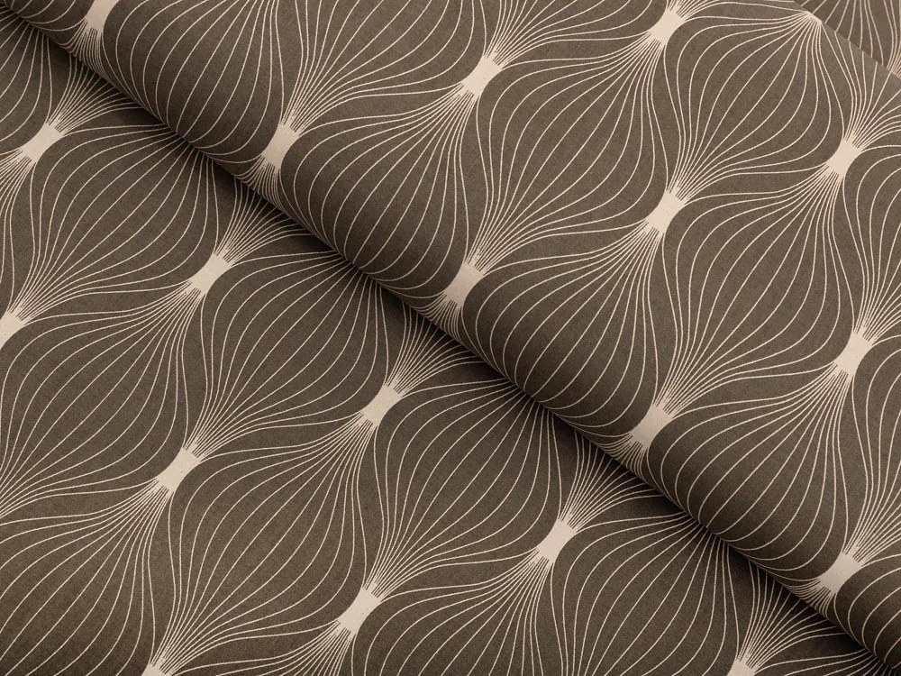 Biante Bavlnené posteľné obliečky Sandra SA-445 Hnedé designové vlnky Predĺžené 140x220 a 70x90 cm