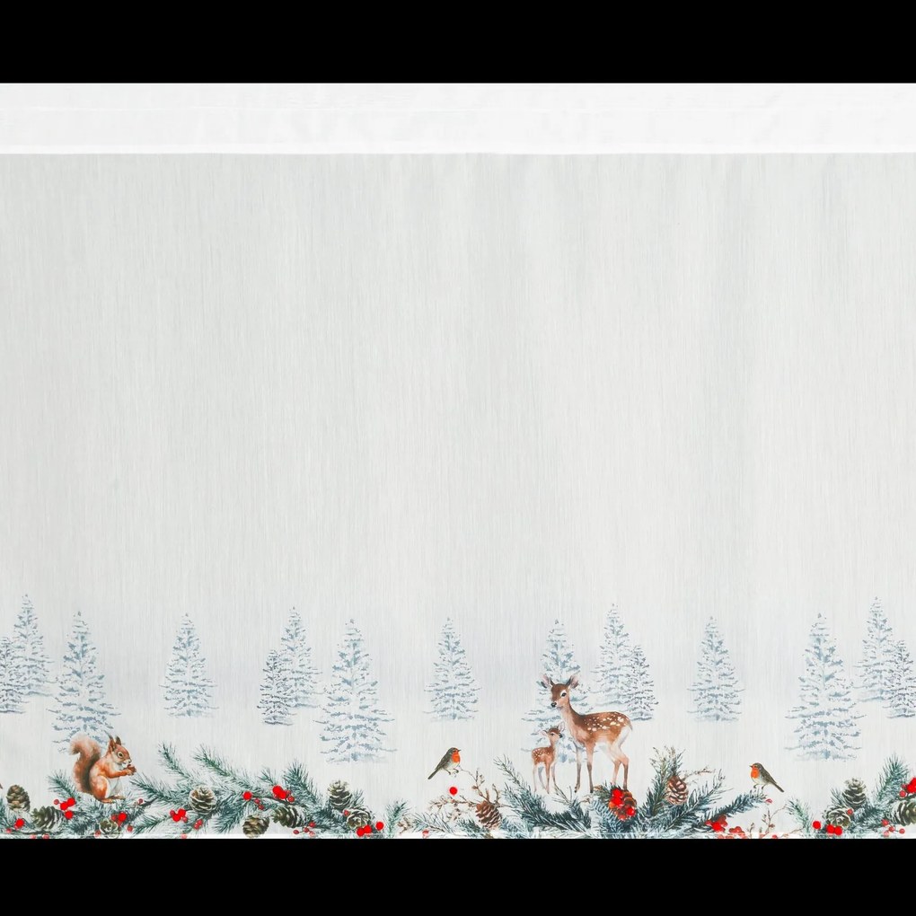 KRÁTKA VIANOČNÁ ZÁCLONA NA PÁSKE XMAS19 150X70 CM VZOROVANÁ