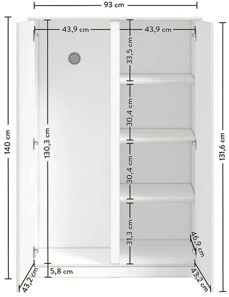 Šatníková skriňa Pure Modular - biela