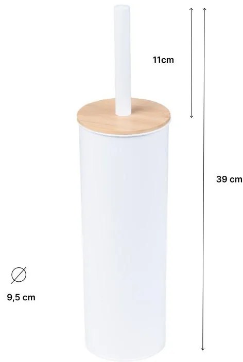 Erga Tango, WC kefa na postavenie 9x9x38 cm, biela-hnedá, ERG-YKA-P.TANGO-WHT