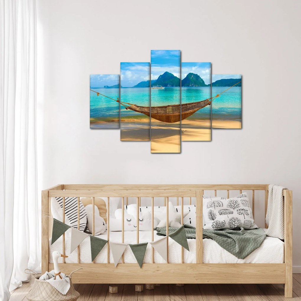 Obrázok hojdacej siete na pláži 3 (150x105 cm)