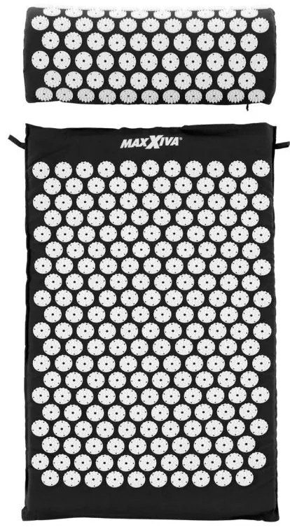 MAXXIVA 81550 Akupresúrna podložka s vankúšom, 75x42 cm, čierna