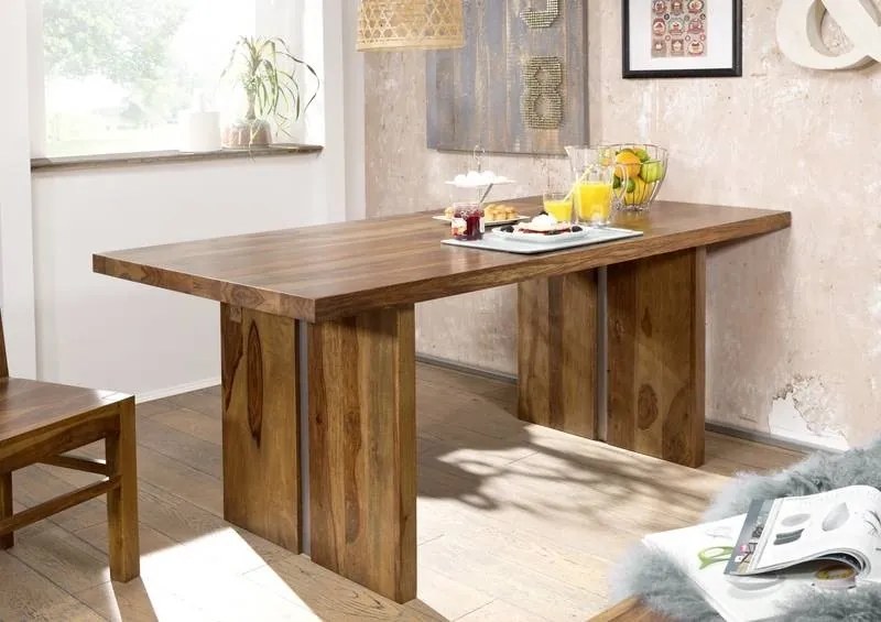 Bighome - ROUND Jedálenský stôl 197x100 cm, hnedá, palisander II.akosť