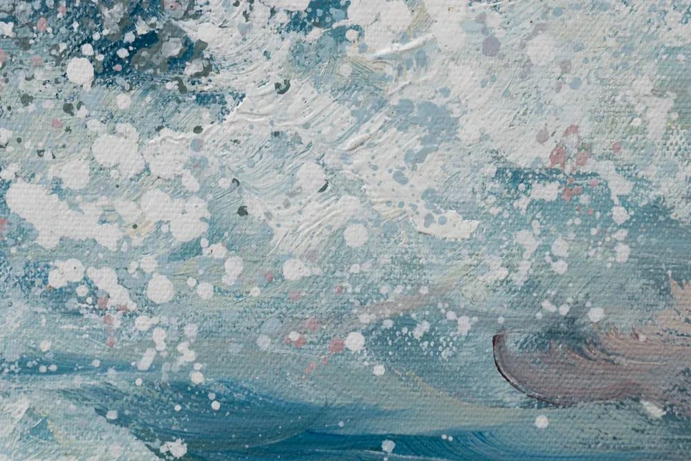 Maľovaný obraz na stenu MORSKÉ VLNY 70x70 cm