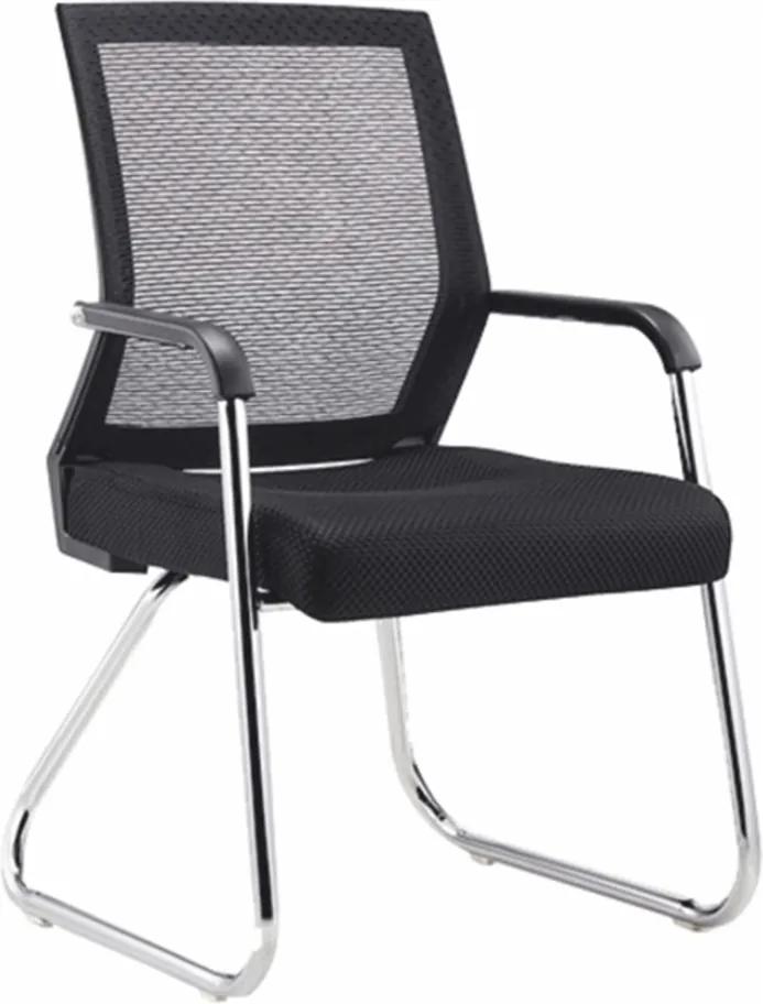 Moderná stolička, čierna sieťovina/chróm, SARIS NEW