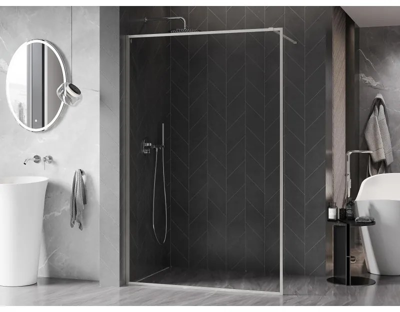 Mexen Kioto-XF, sprchová zástena s rámom 140 x 202 cm, 10mm číre sklo, oceľový profil, 800-140-104-97-00-X