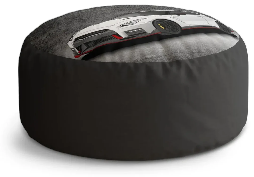 Sablio Taburet Circle Nissan GTR 35 Sivý: 40x50 cm