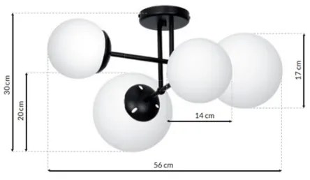 Prisadený luster LIMA 4xE14/40W/230V