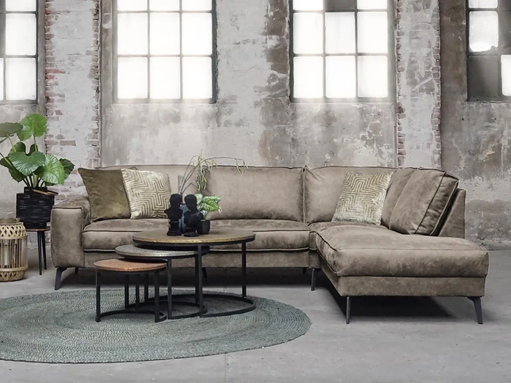 Svetlohnedá rohová sedacia súprava MICA Varianta sedačky: Ľavý roh