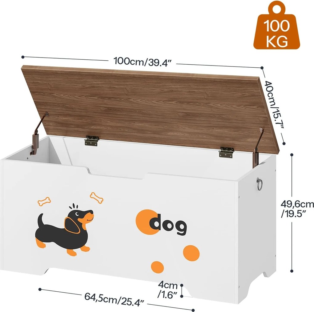 Truhla s úložným prostorem a lavicí Mallis 100 cm bílá/ořech