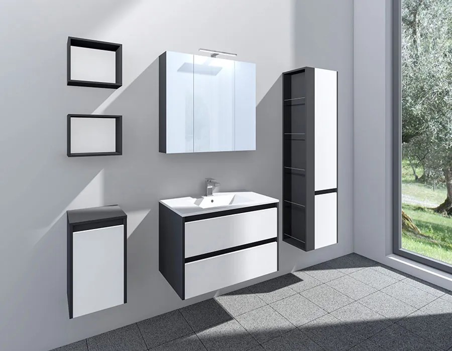 Comodo Zrkadlová skrinka závesná s LED osvetlením Naturo 80 ZS