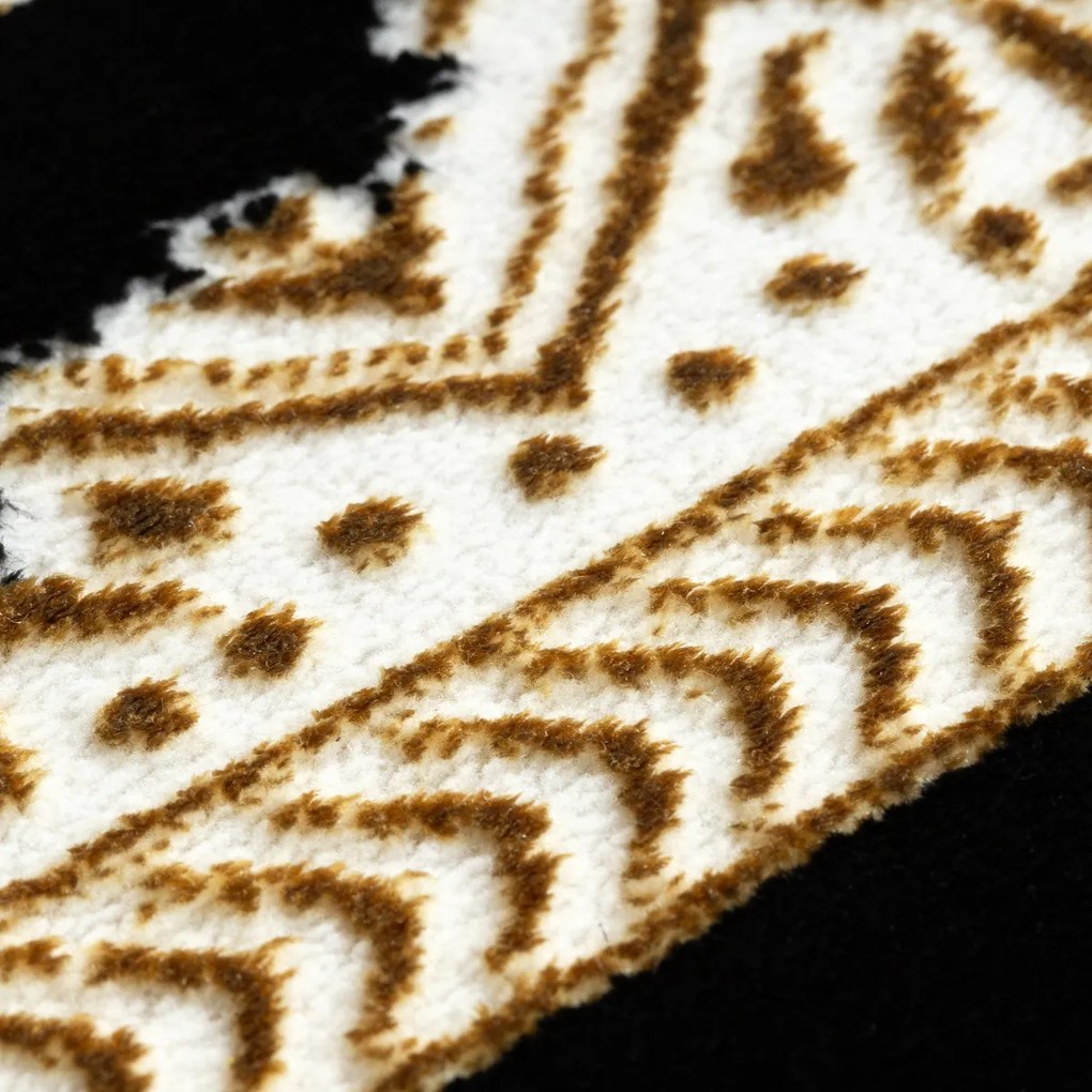 Dywany Łuszczów, Kusový koberec Allure 1965 black/gold, 80x150, čierna, kancelária