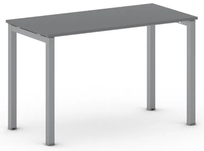 Kancelársky stôl PRIMO SQUARE, 120x60 cm, sivostrieborná podnož, grafit