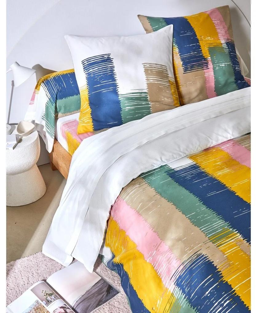 Bavlnená posteľná bielizeň Gouache (*) Súprava obliečku na vankúš (70x90) a na prikrývku (140x200) je v klasických rozmeroch a bez klopy pre zasunutie pod matrac.