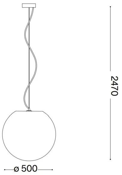 Ideal Lux - Luster na lanku CARTA 1xE27/25W/230V pr. 50 cm biela