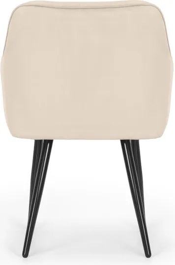 Sada štyroch jedálenských stoličiek FLORENCE zamatové, béžové / čierne nohy (4 ks)
