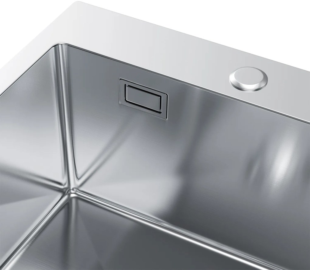 Erga HD, 1-komorový oceľový drez 460x450x210 mm, oceľová, ERG-MLS-HD4645