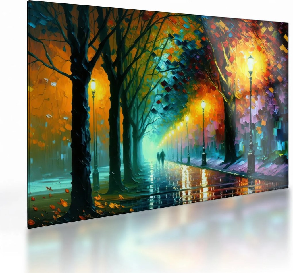 Sklenený obraz - Nočná prechádzka (70x50 cm)