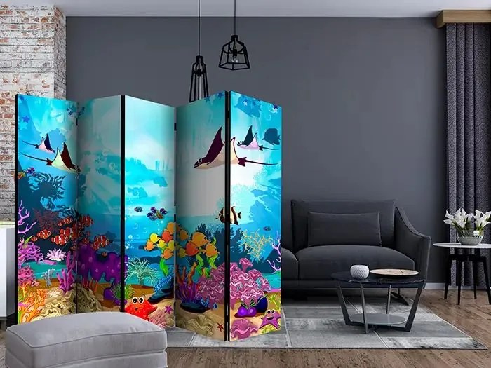 Paraván - Colourful Fish II [Room Dividers] Veľkosť: 225x172, Verzia: Obojstranný