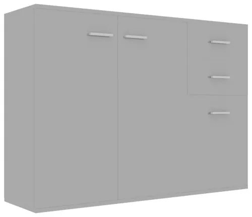 vidaXL Komoda, lesklá sivá 105x30x75 cm, drevotrieska-