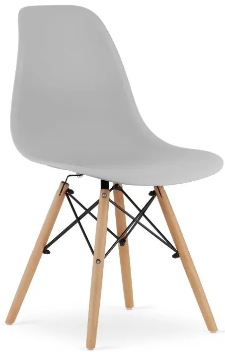 Set 4 stoličiek OSAKA sivé / čierne nohy