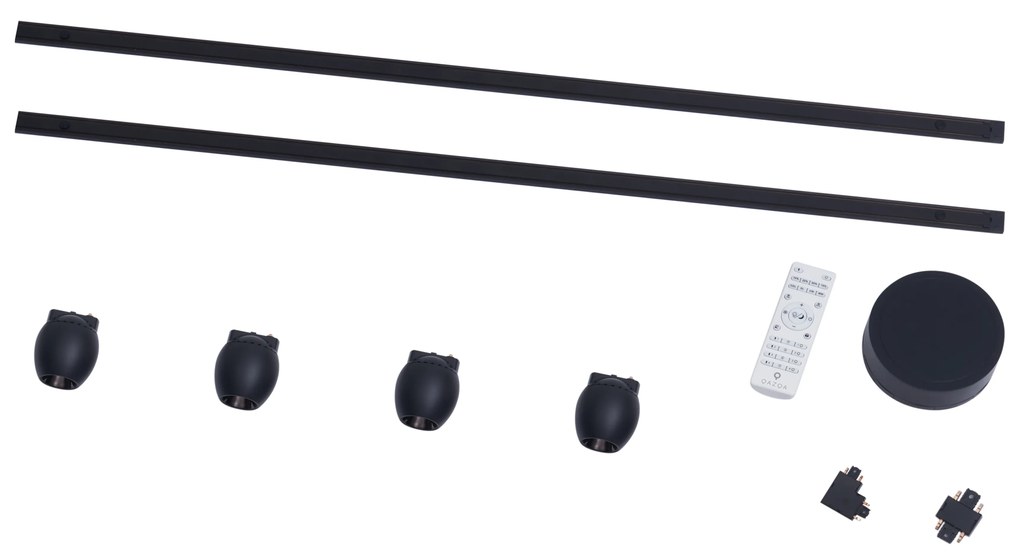 Moderný koľajnicový systém s 4 čiernymi bodovými svetlami 1-fázový - Magnetic Zagaye