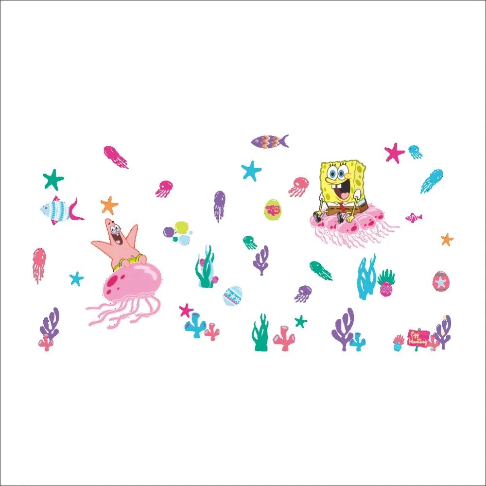 Veselá Stena Samolepka na stenu na stenu SpongeBob a hviezdica Patrick