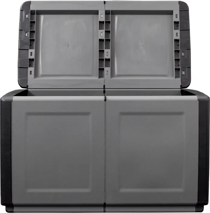 Plastový odkladací box s vekom, 960x570x530 mm, sivý