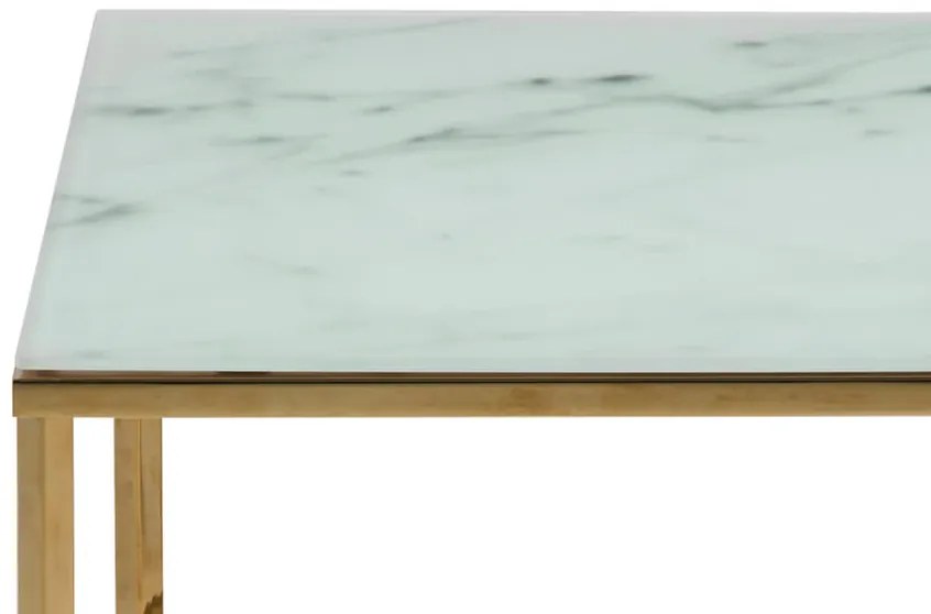 Alisma príručný stolík 50x50 biela / zlatá