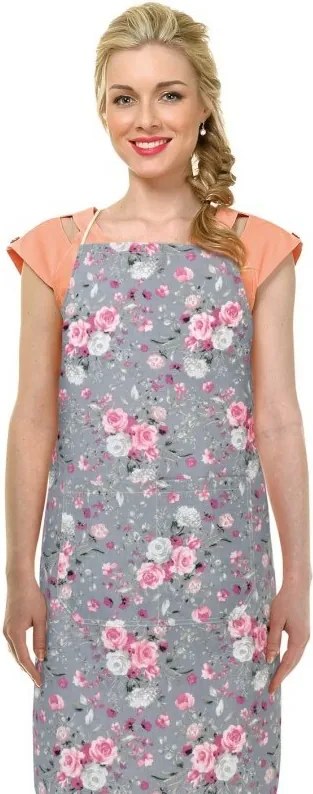 Bellatex Zástěra Adéla Kvety ruže ružová 67 x 84 cm