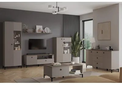 2-dverový TV stolík DOMINICA ryhovaný