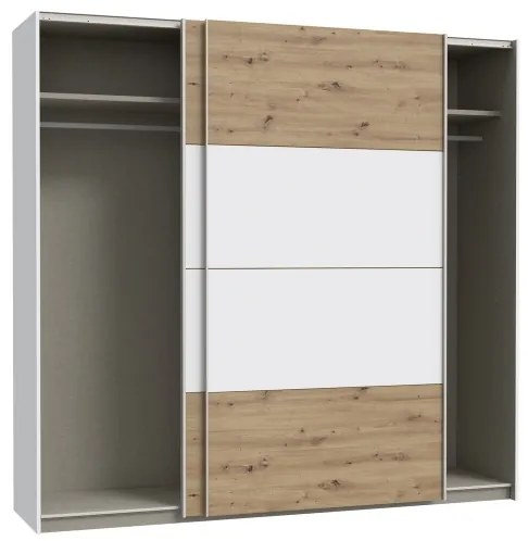 Šatníková skriňa KARO 220x210 cm biela/dub artisan