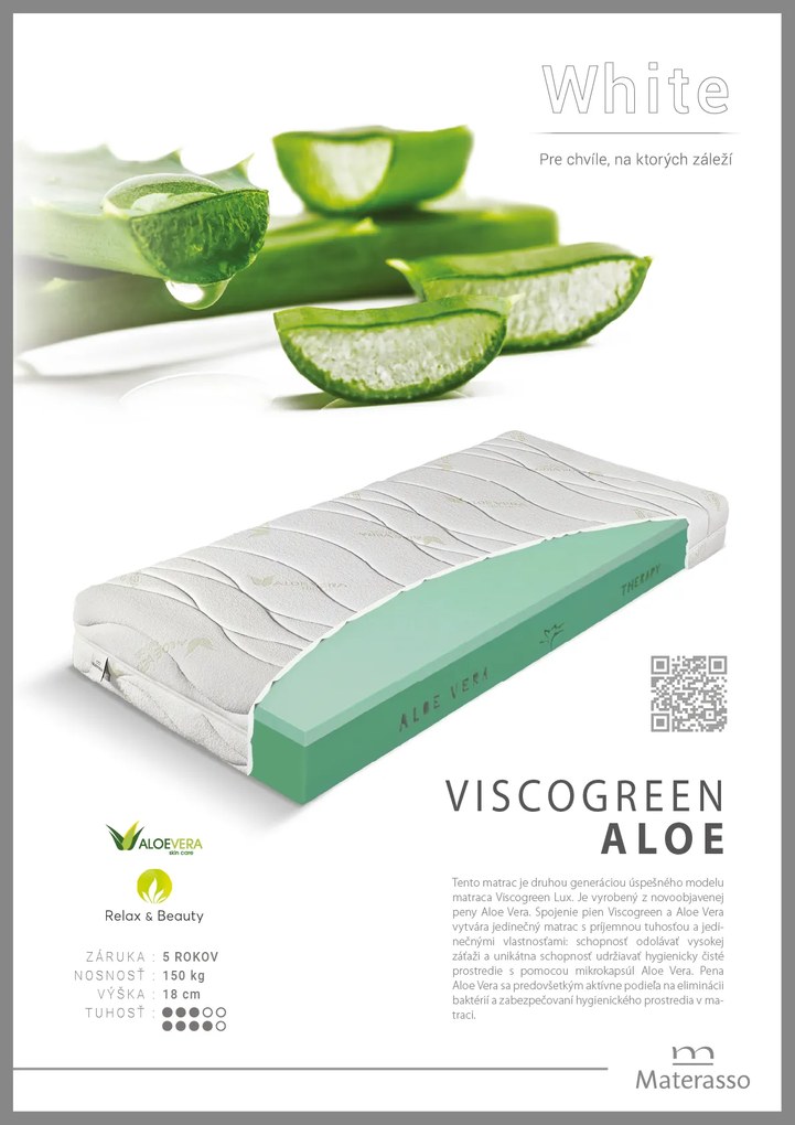 Materasso Penový matrac Viscogreen Aloe Rozmer: 100 x 200 cm