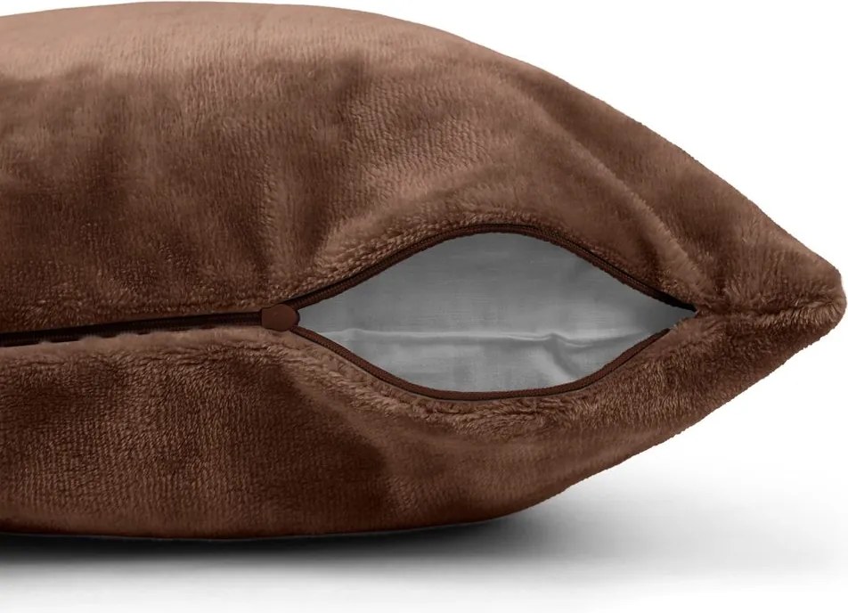 Polášek Poťah na vankúš z mikroplyšu - Čokoládová | 40 x 40 cm